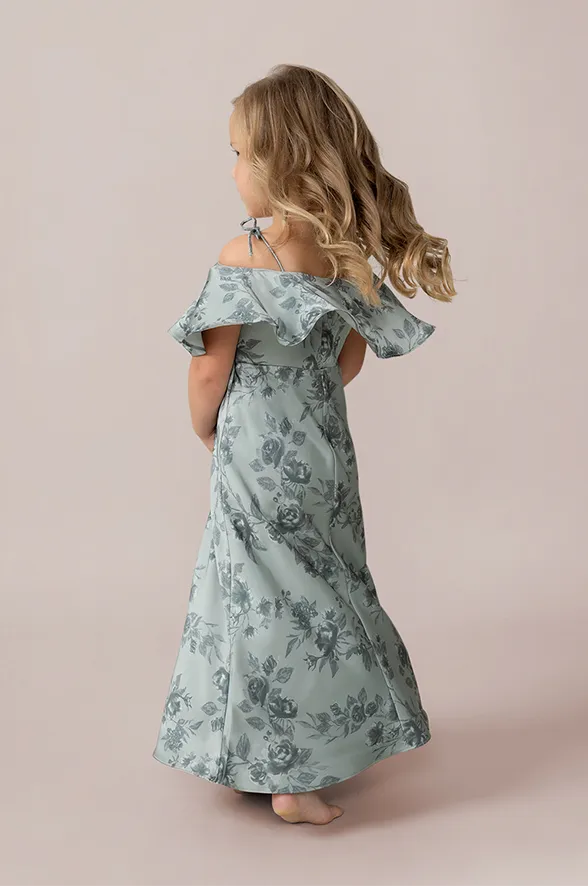 Kids Riley Convertible Satin Floral Print Dress | Made To Order