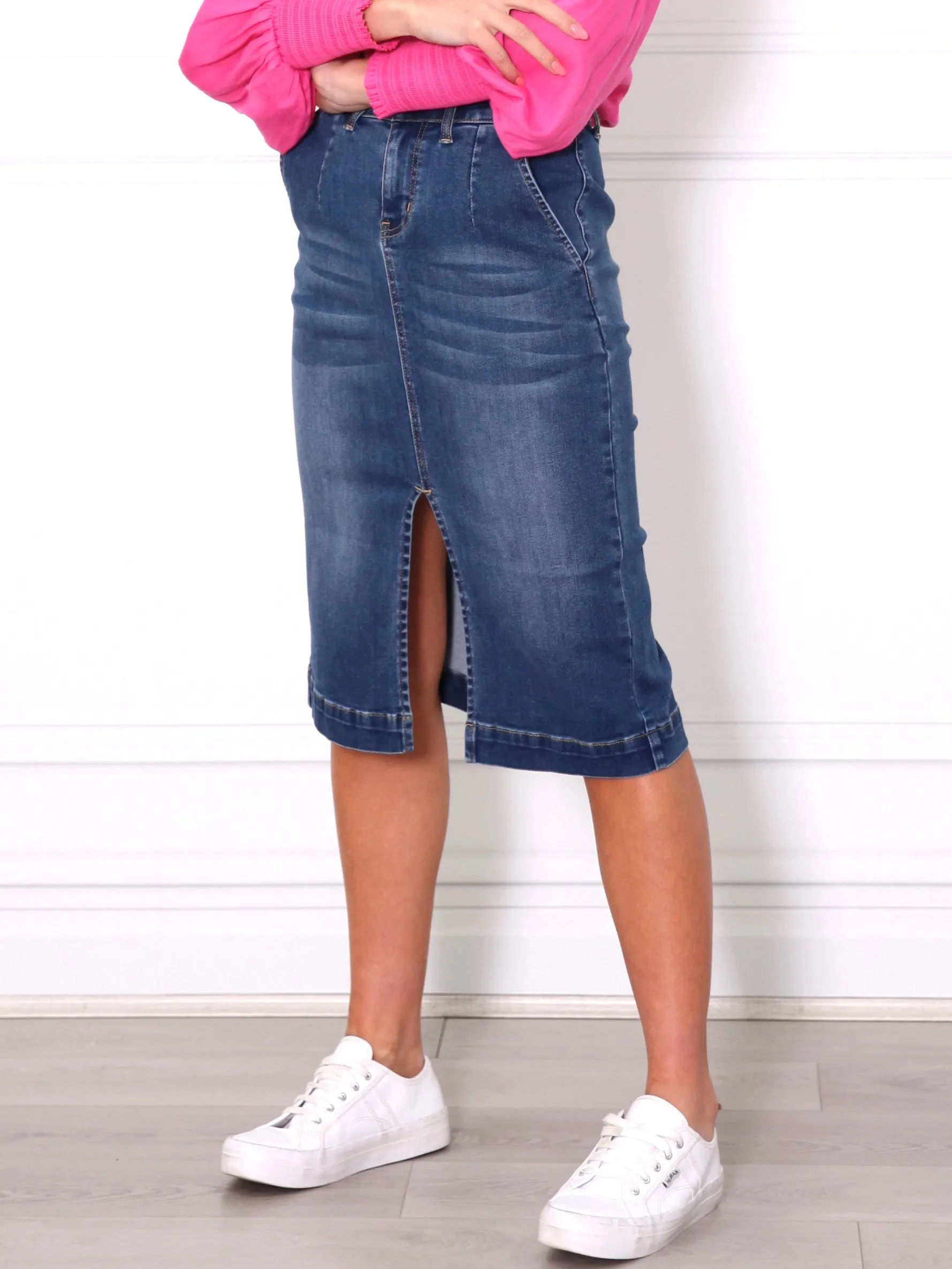 Lina Denim Skirt - Blue Wash