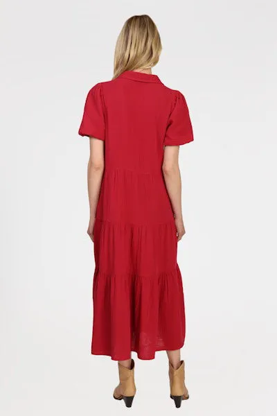 Long Parker Dress - Brick Red