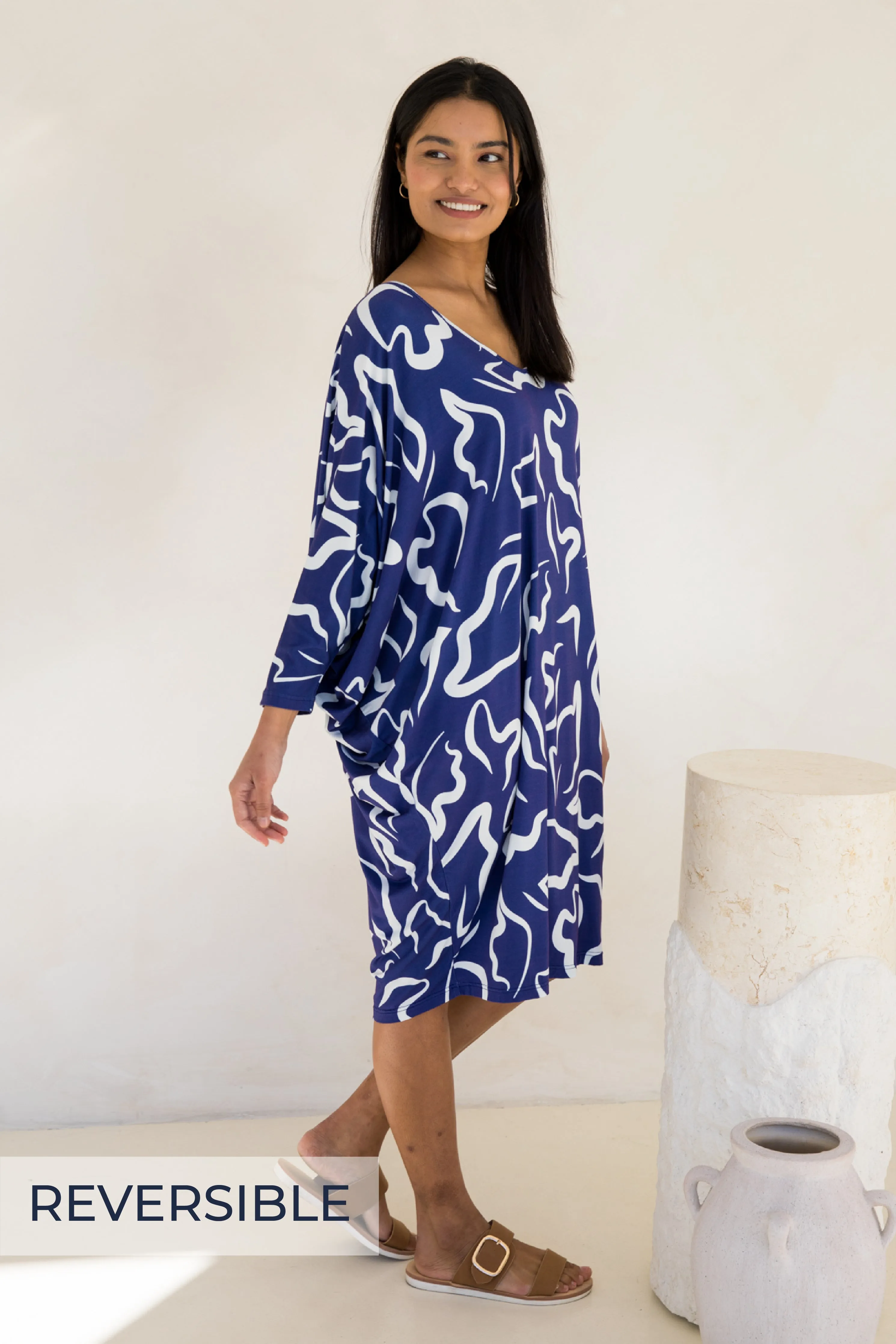 Long Sleeve Miracle Dress in Seaport