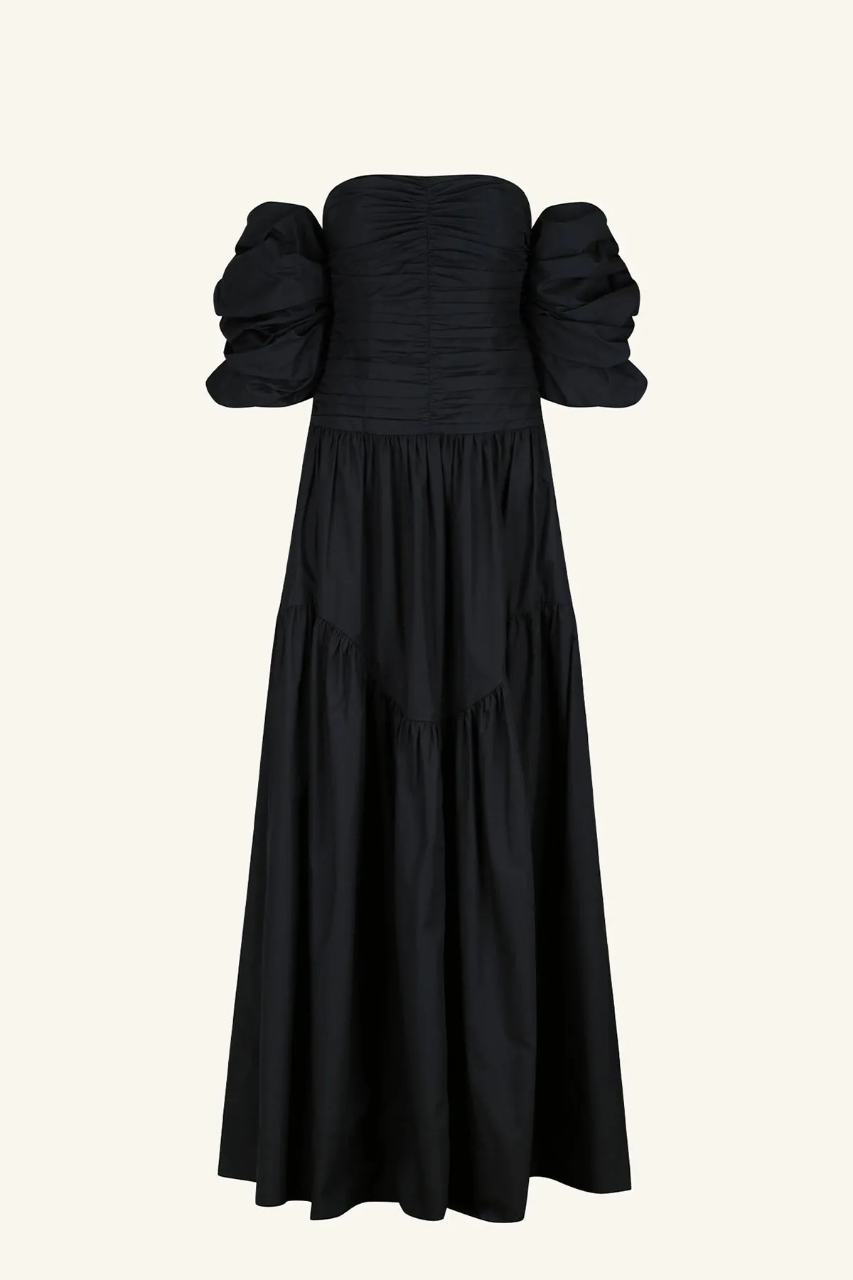 MAIORI CONTOUR RUCHED MAXI DRESS - BLACK