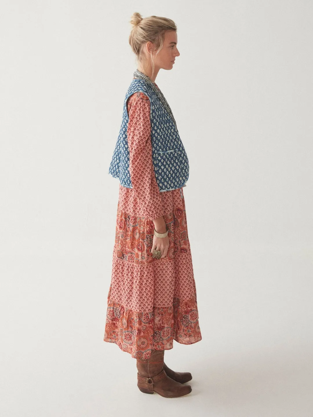 Maison Hotel Rust Flamingo Hand Printed Lala Dress - ByAdushka