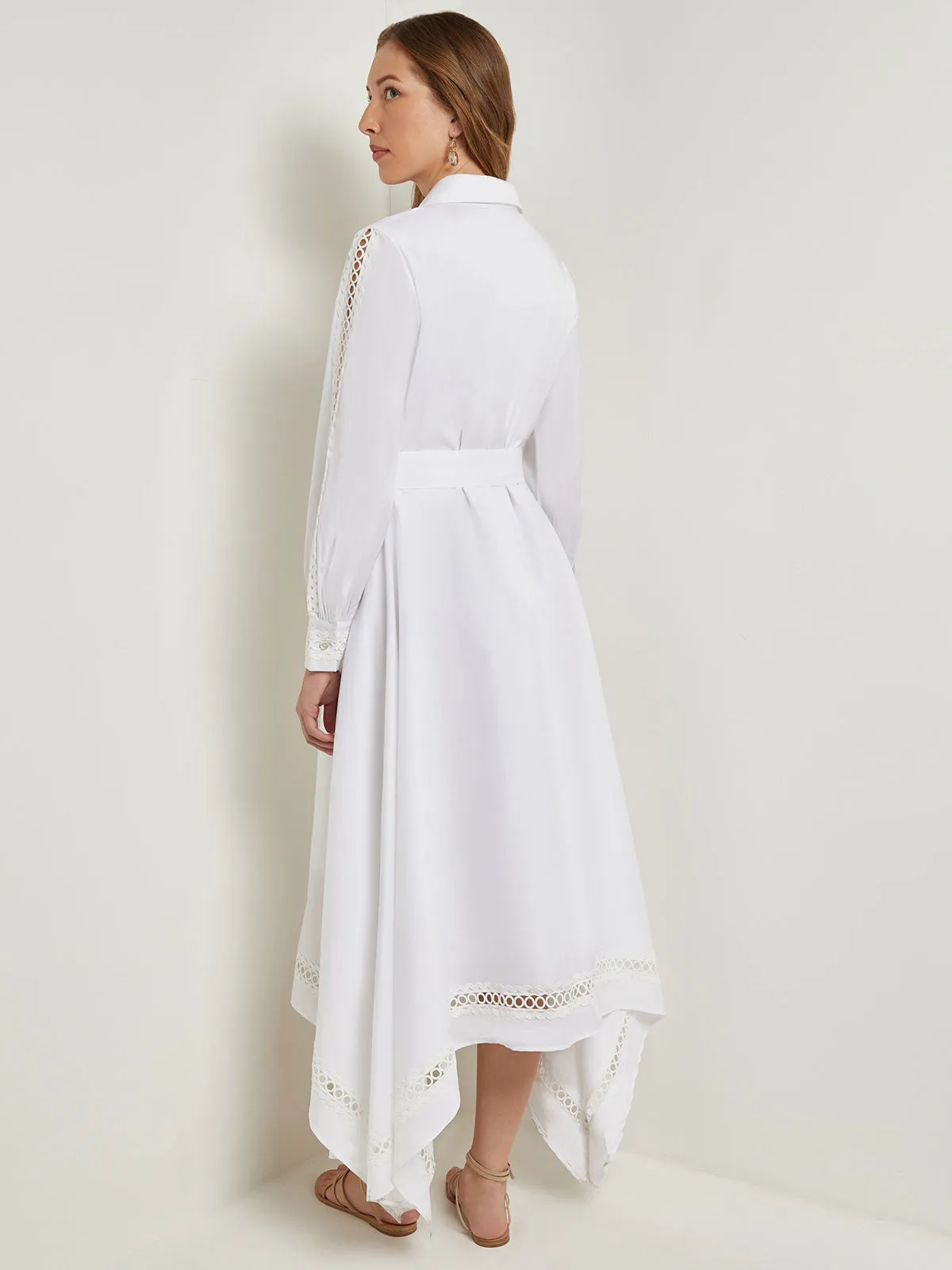 Maxi Dress - Eyelet Trim Cotton, White