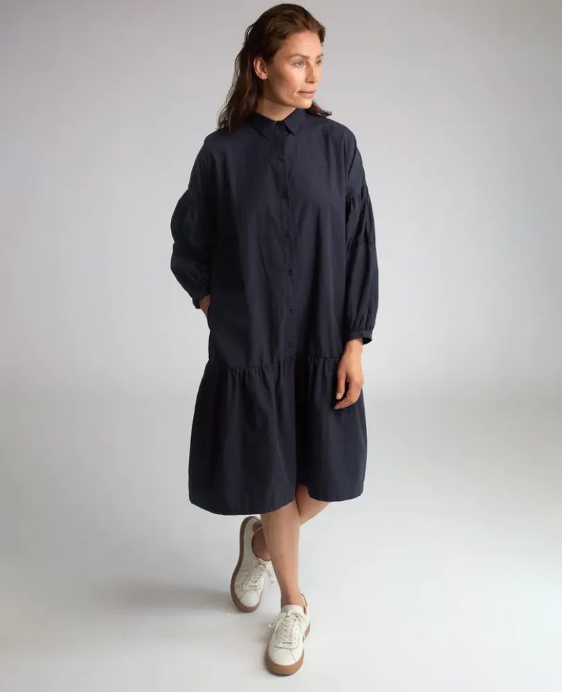 Meg Organic Cotton Dress In Navy