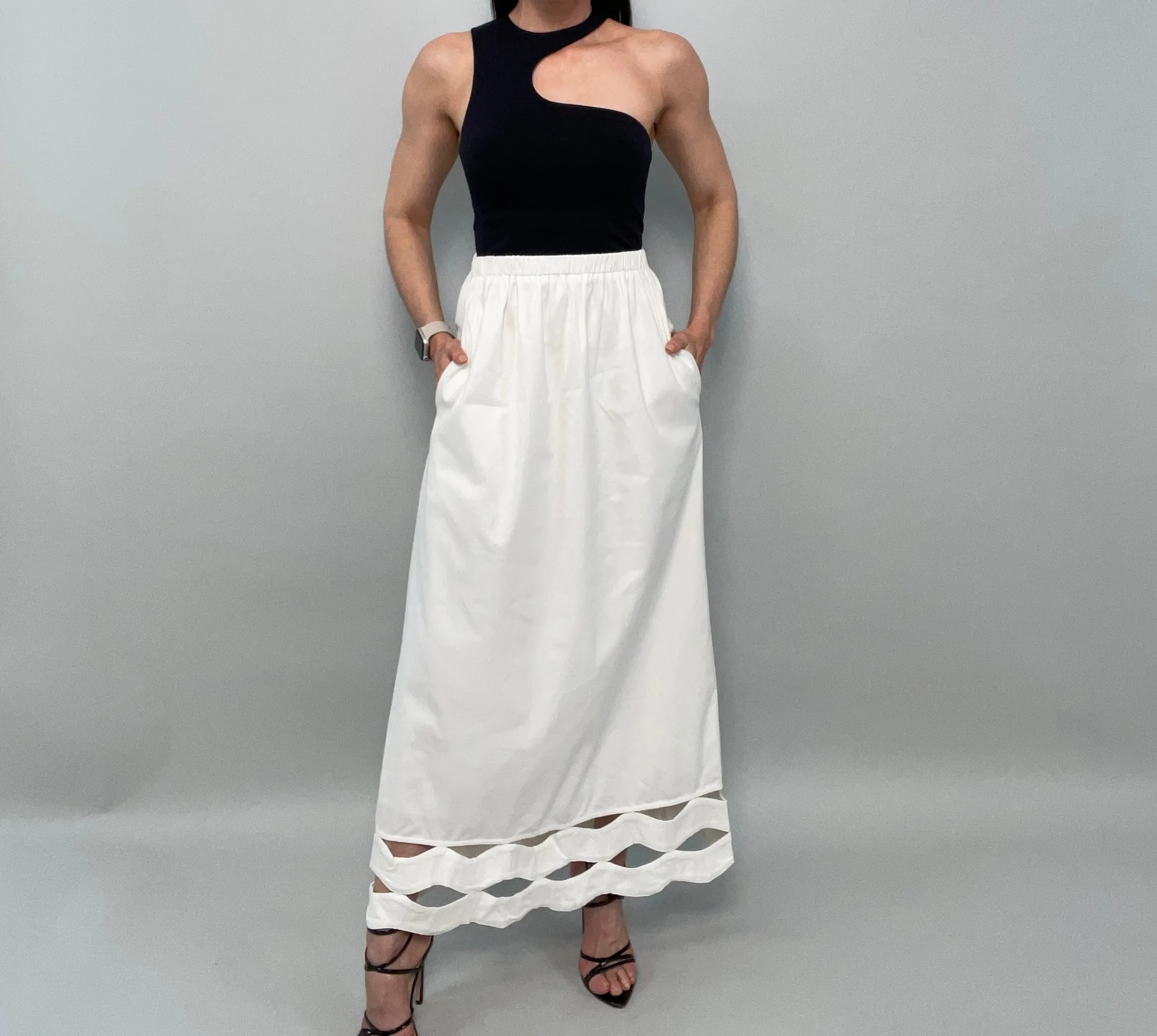 Melina White Maxi Skirt