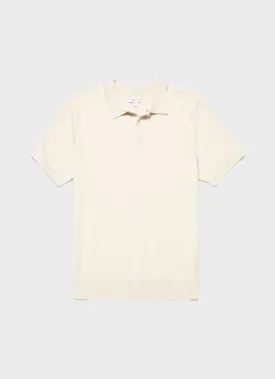 Men's Sunspel x MR PORTER Racked Stitch Polo Shirt in Ecru