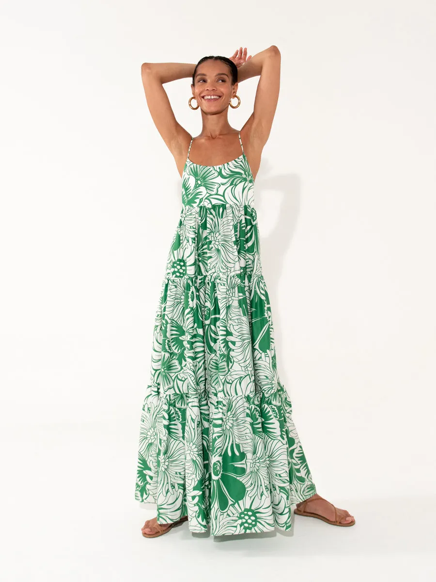 Merle Cotton Maxi Dress - Calypso Green