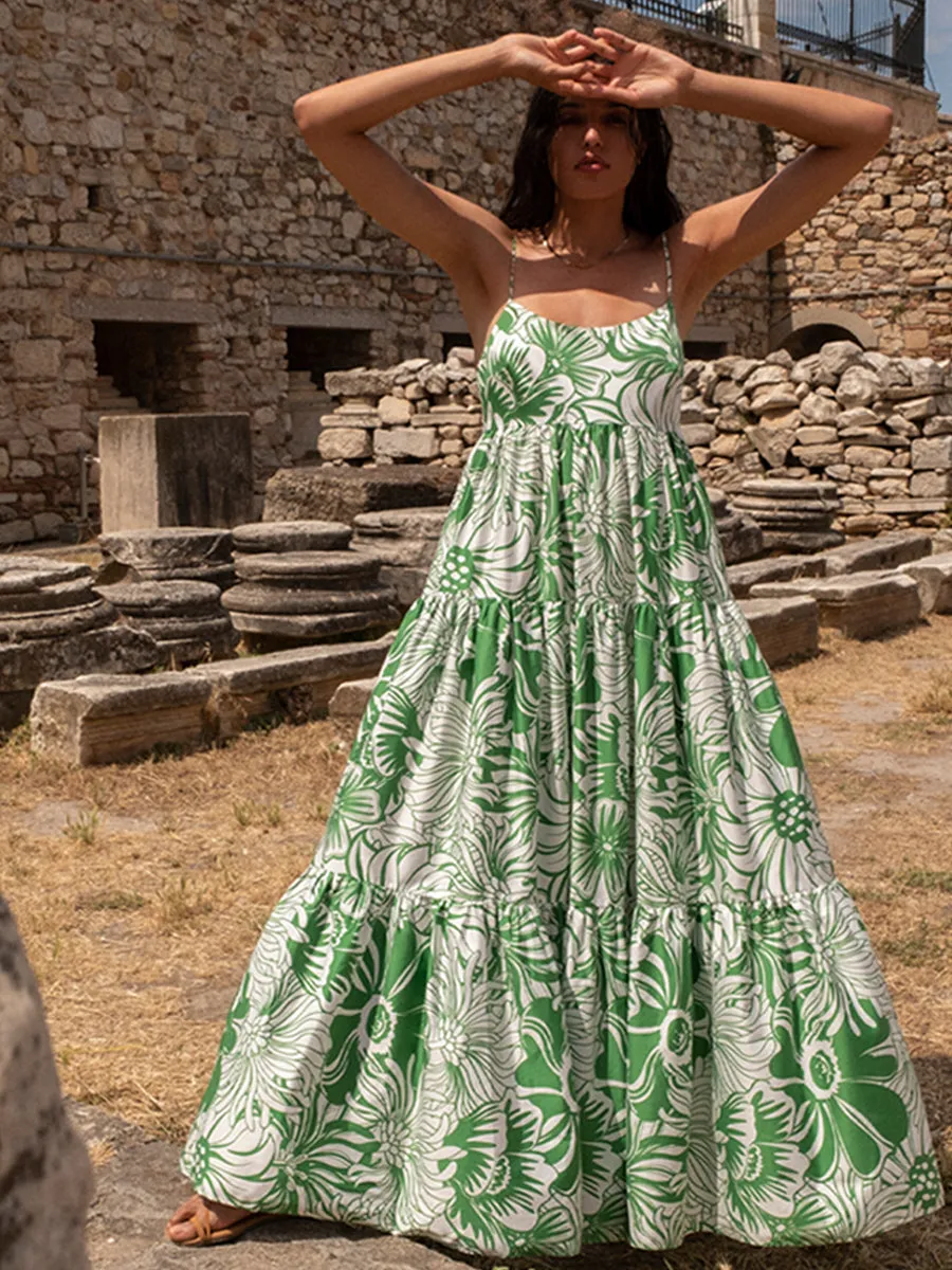 Merle Cotton Maxi Dress - Calypso Green