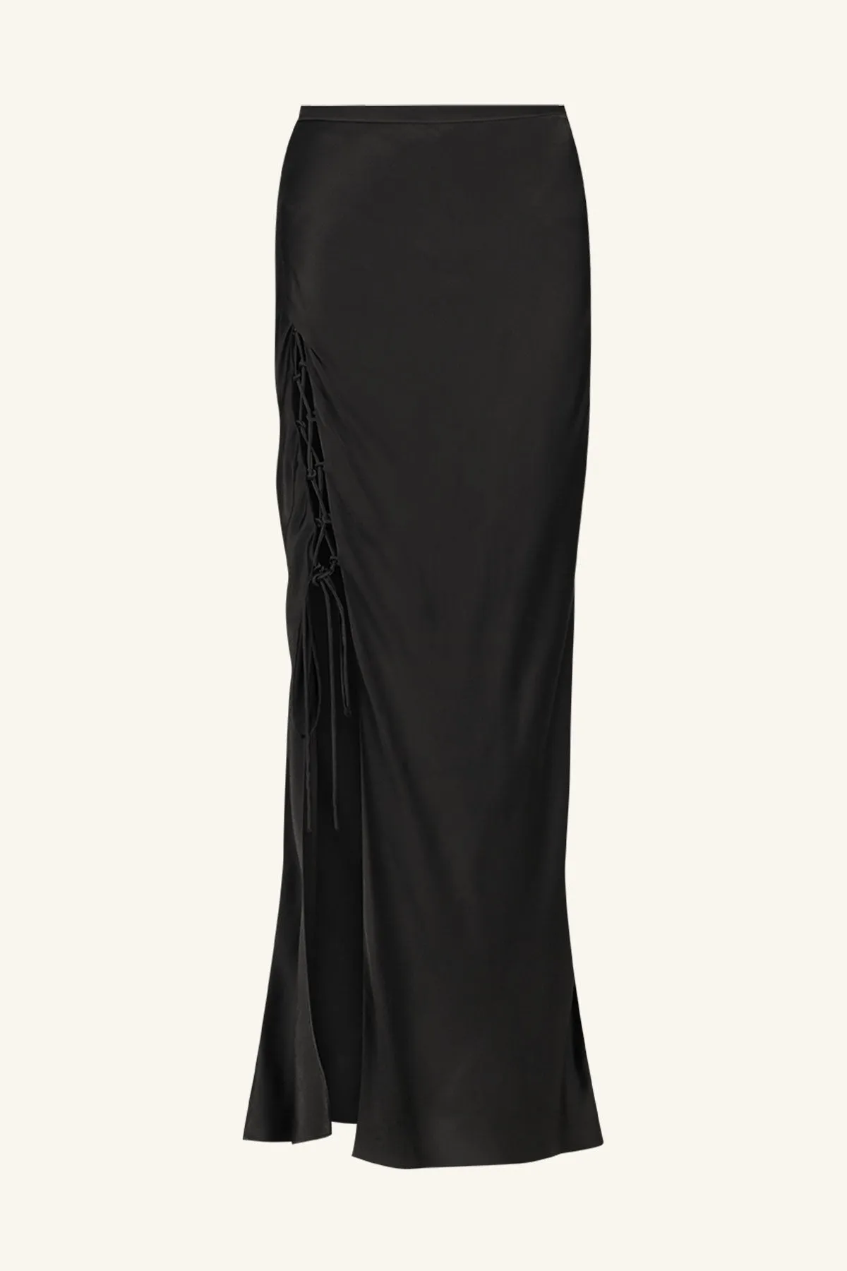 MIA LACE UP MAXI SKIRT - BLACK