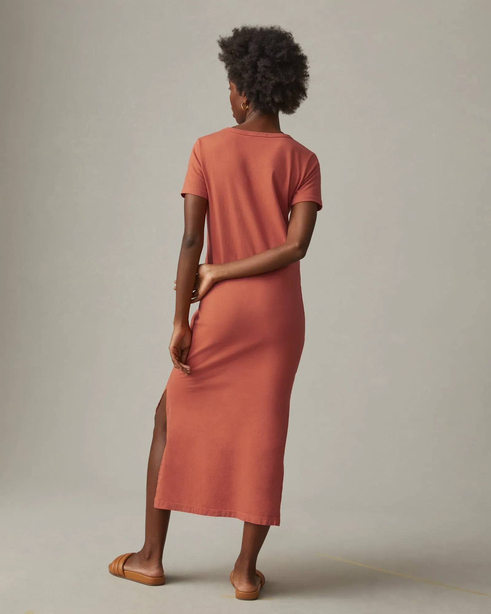 Midi Tee Dress - Deep Apricot