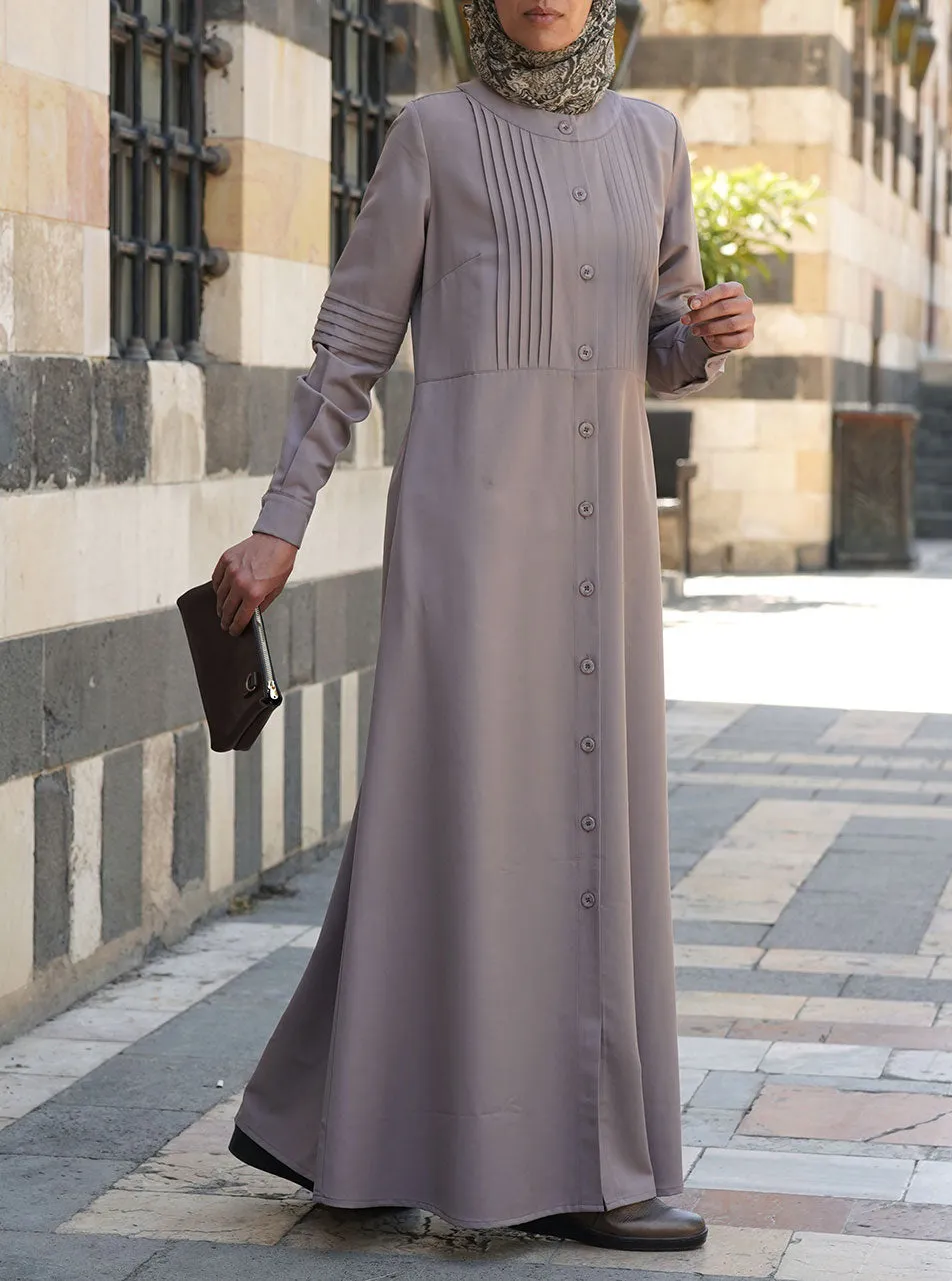 Midweight Pleated Shirtdress