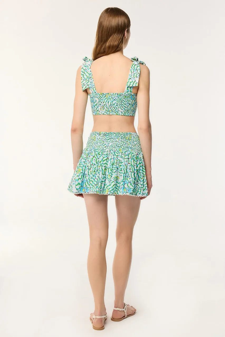 Mini Skirt Colleen - Green Wings Flower