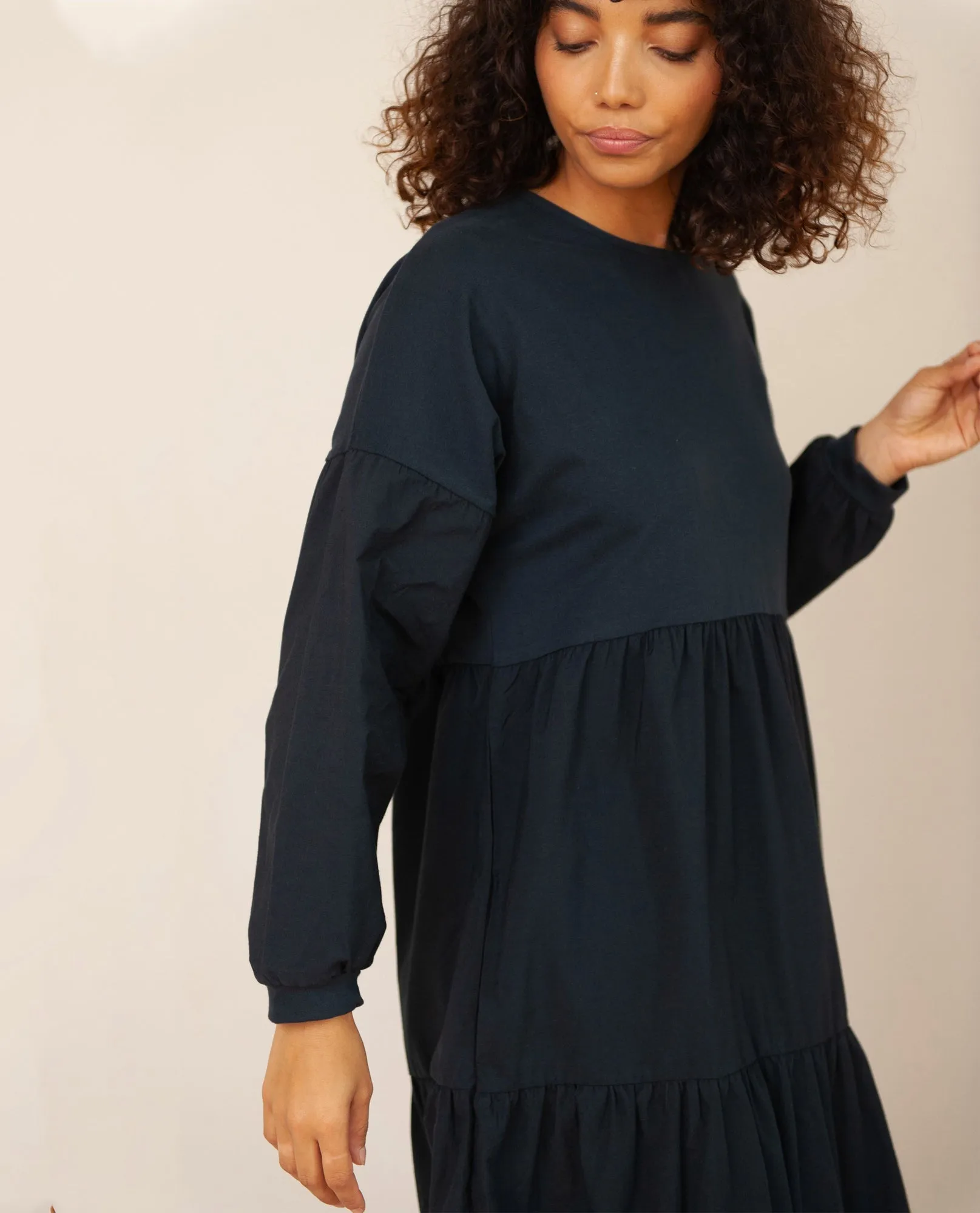 MIRABELLE Organic Cotton Dress In Deep Indigo