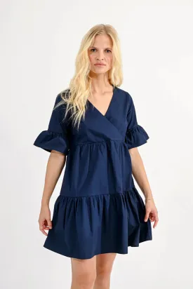 Molly Bracken Tiered V-Neck Dress in Blue