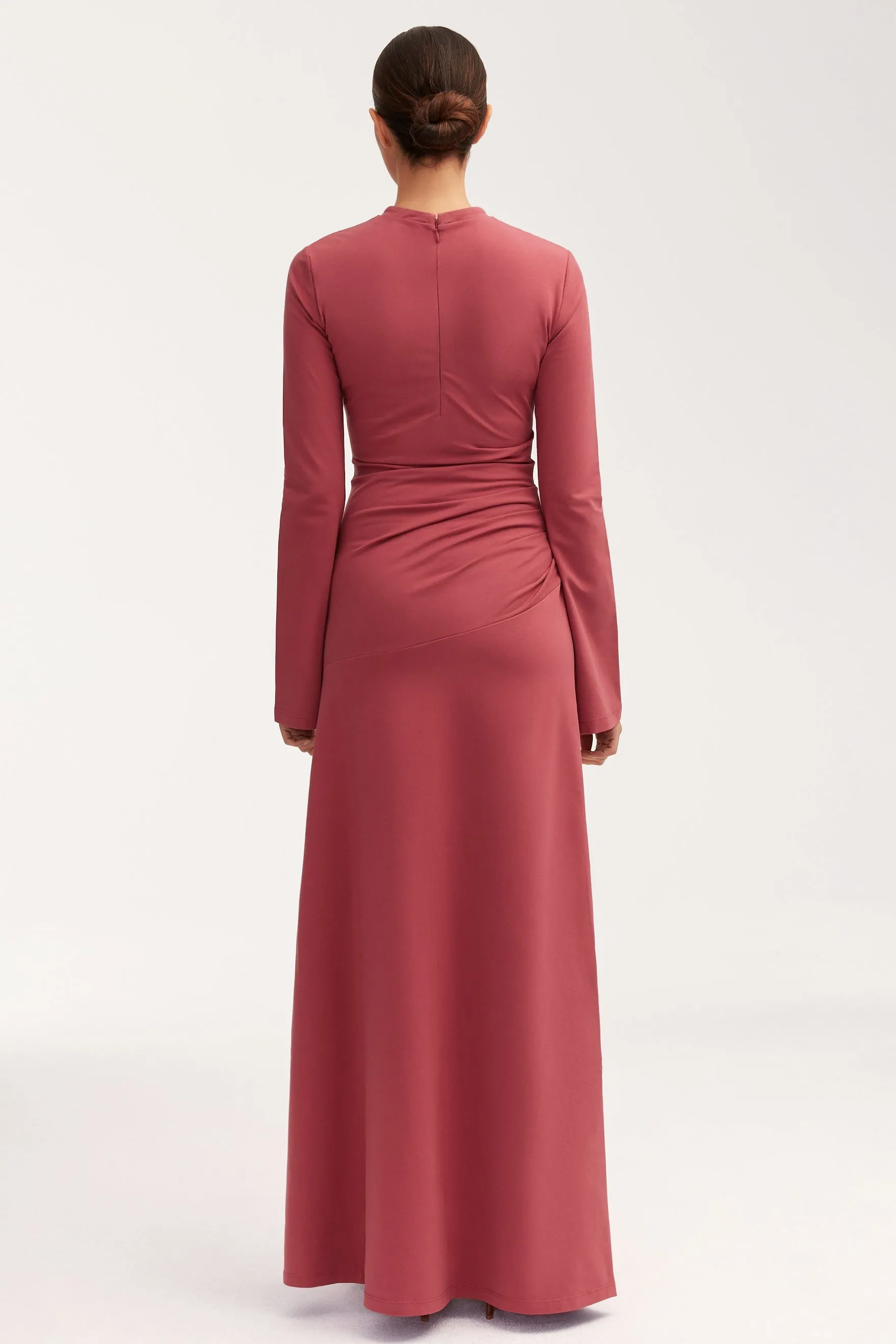 Natalie Rouched Jersey Maxi Dress - Dry Rose