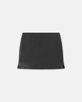 NW24PFSK26151 Saige fringed regenerated leather mini skirt