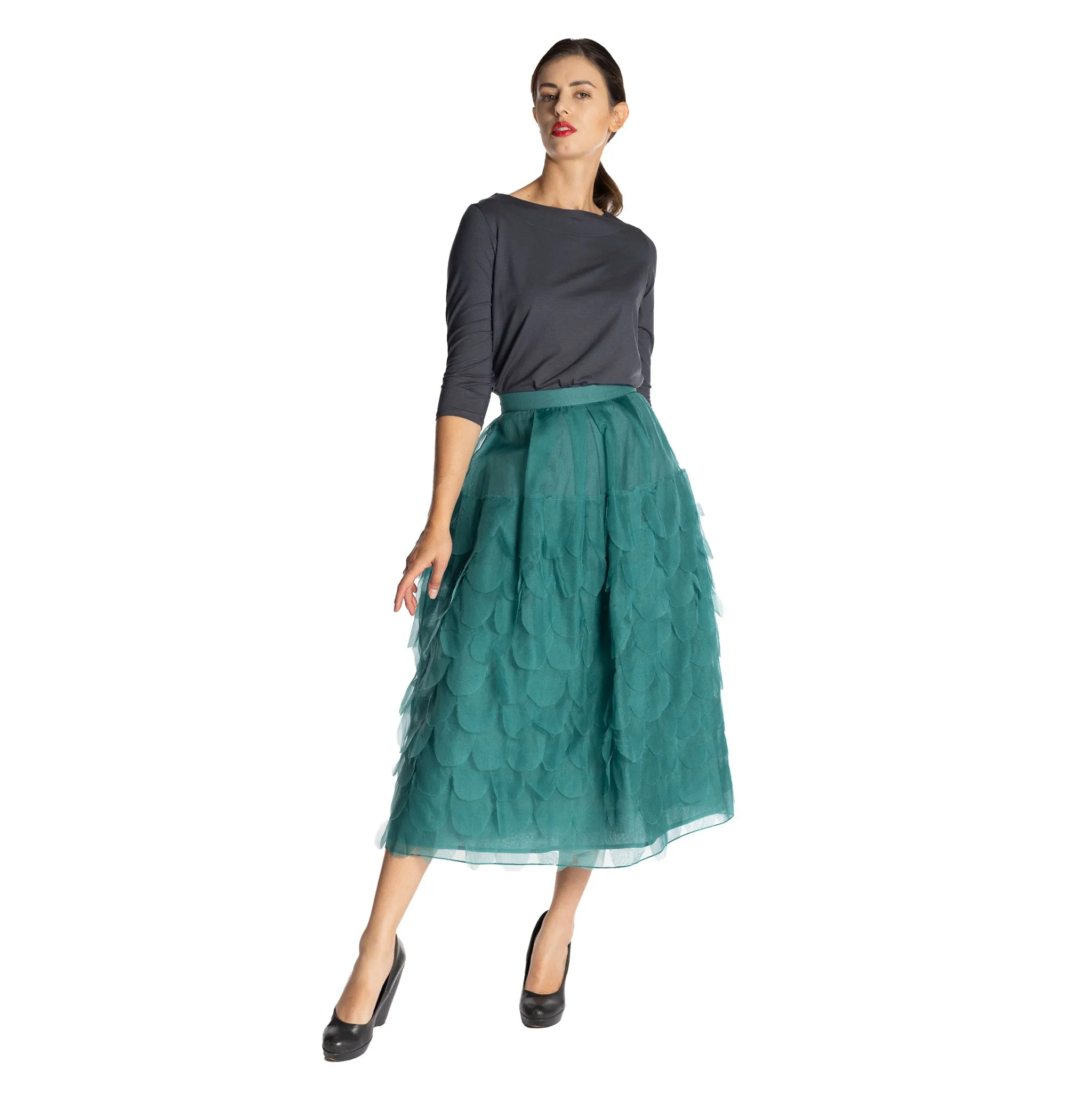 organza feathered ellen skirt