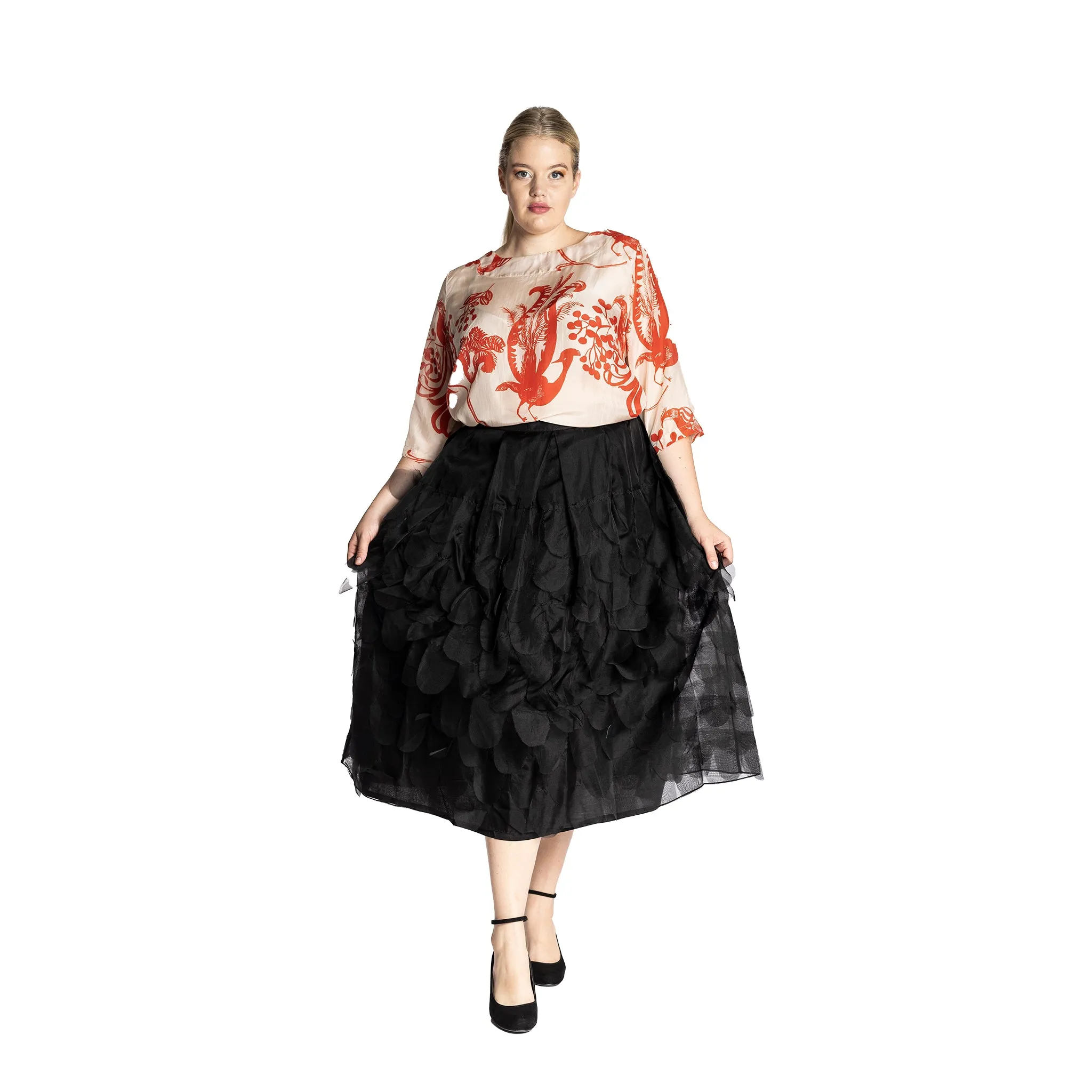 organza feathered ellen skirt