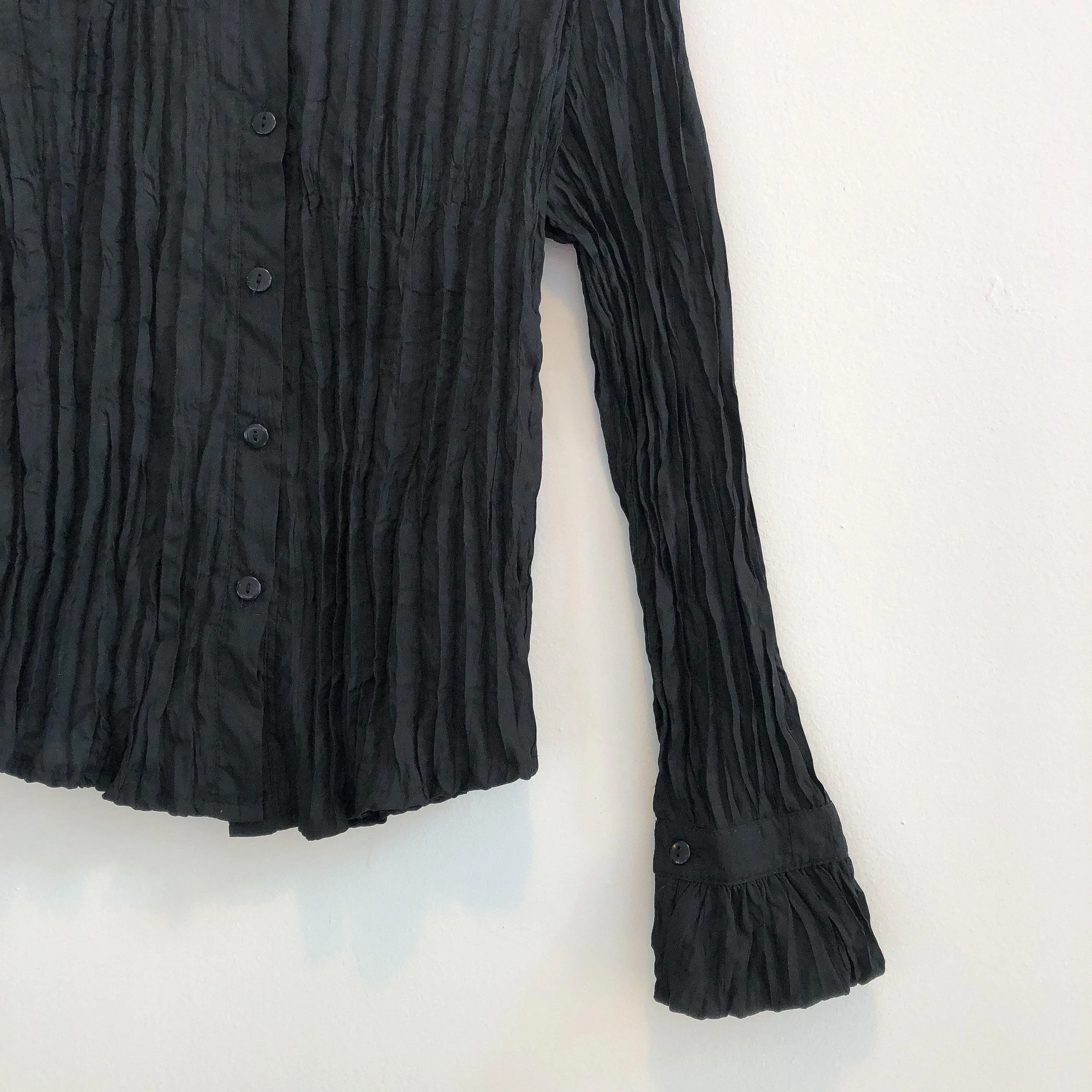 Pleated Ruffle Collar Blouse