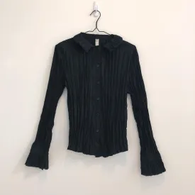 Pleated Ruffle Collar Blouse