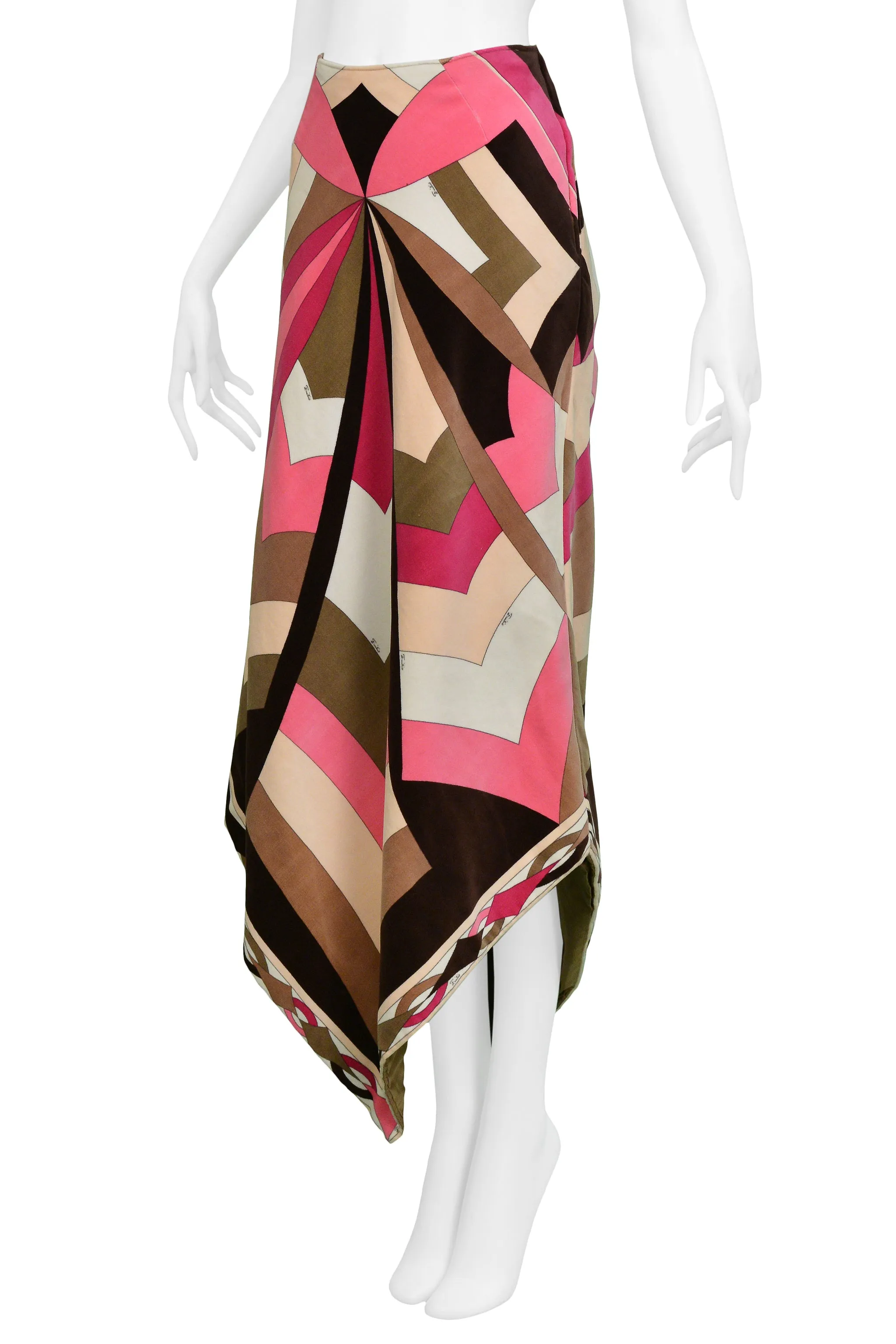 PUCCI PINK & BROWN VELVET HOSTESS SKIRT