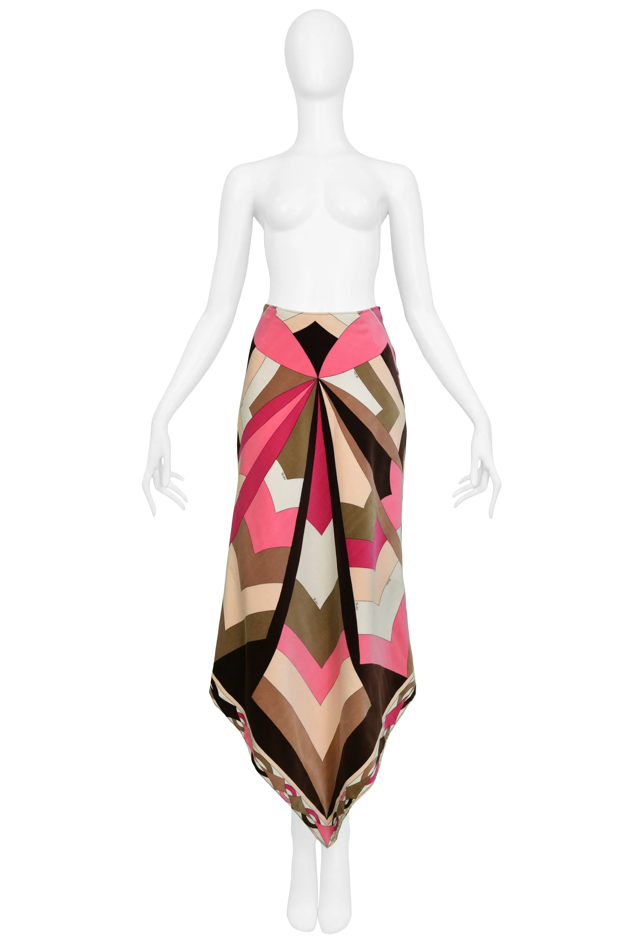 PUCCI PINK & BROWN VELVET HOSTESS SKIRT