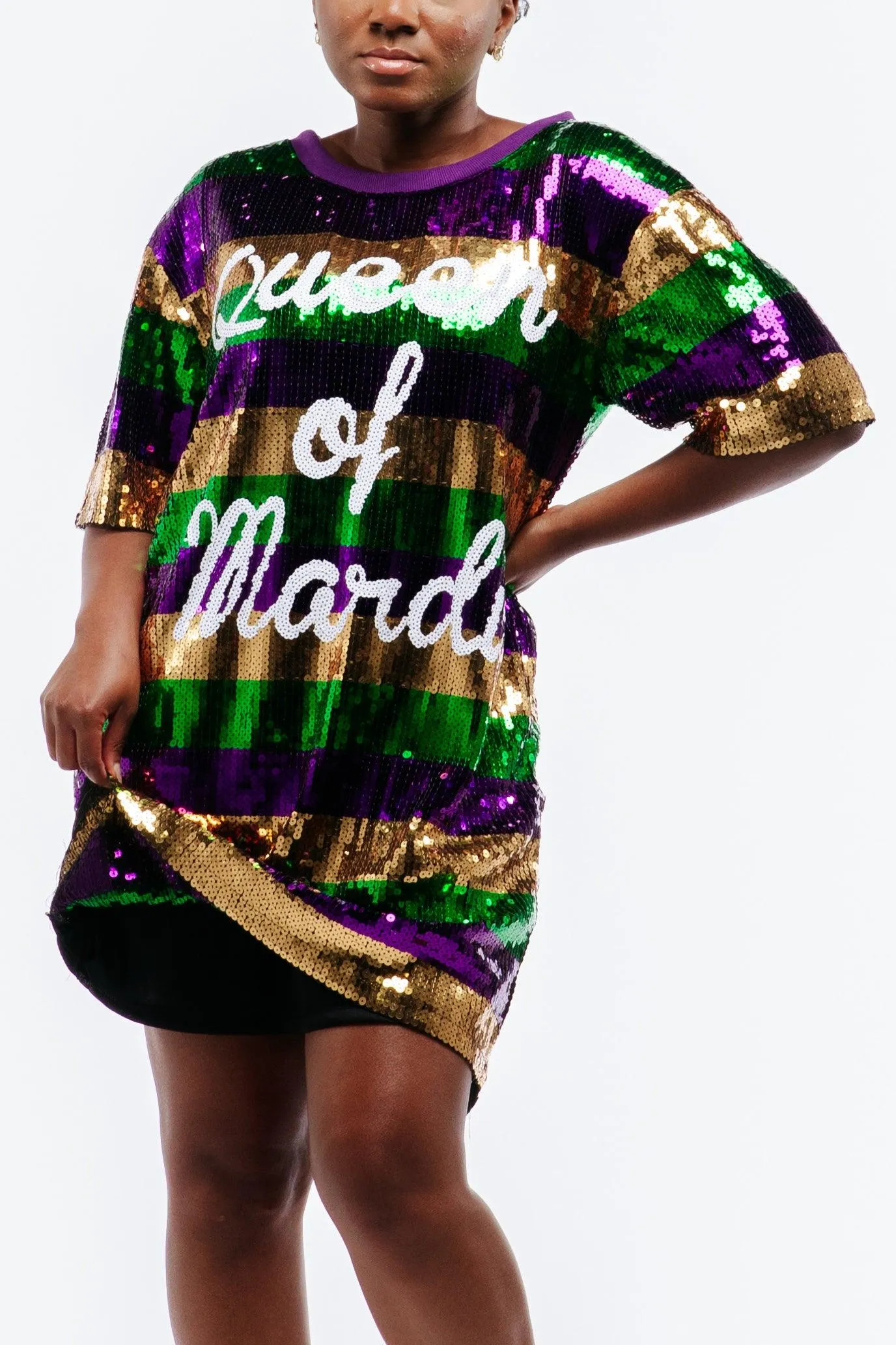 Queen of Mardi Gras Sequin Dress