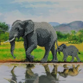 "Elephants" Crystal Art Card Kit