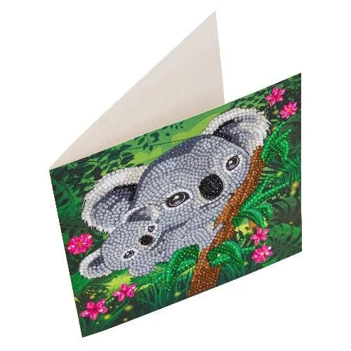 "Koala Hugs" 18x18cm Crystal Art Card