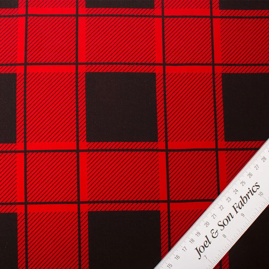 Red/Black Checkered Silk