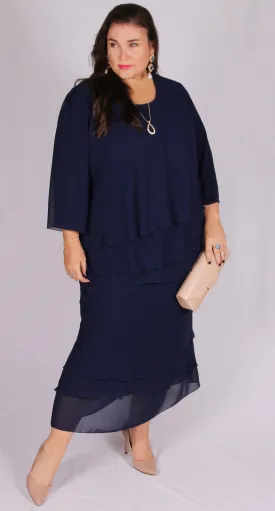 Rosaline Chiffon Layer Skirt Navy