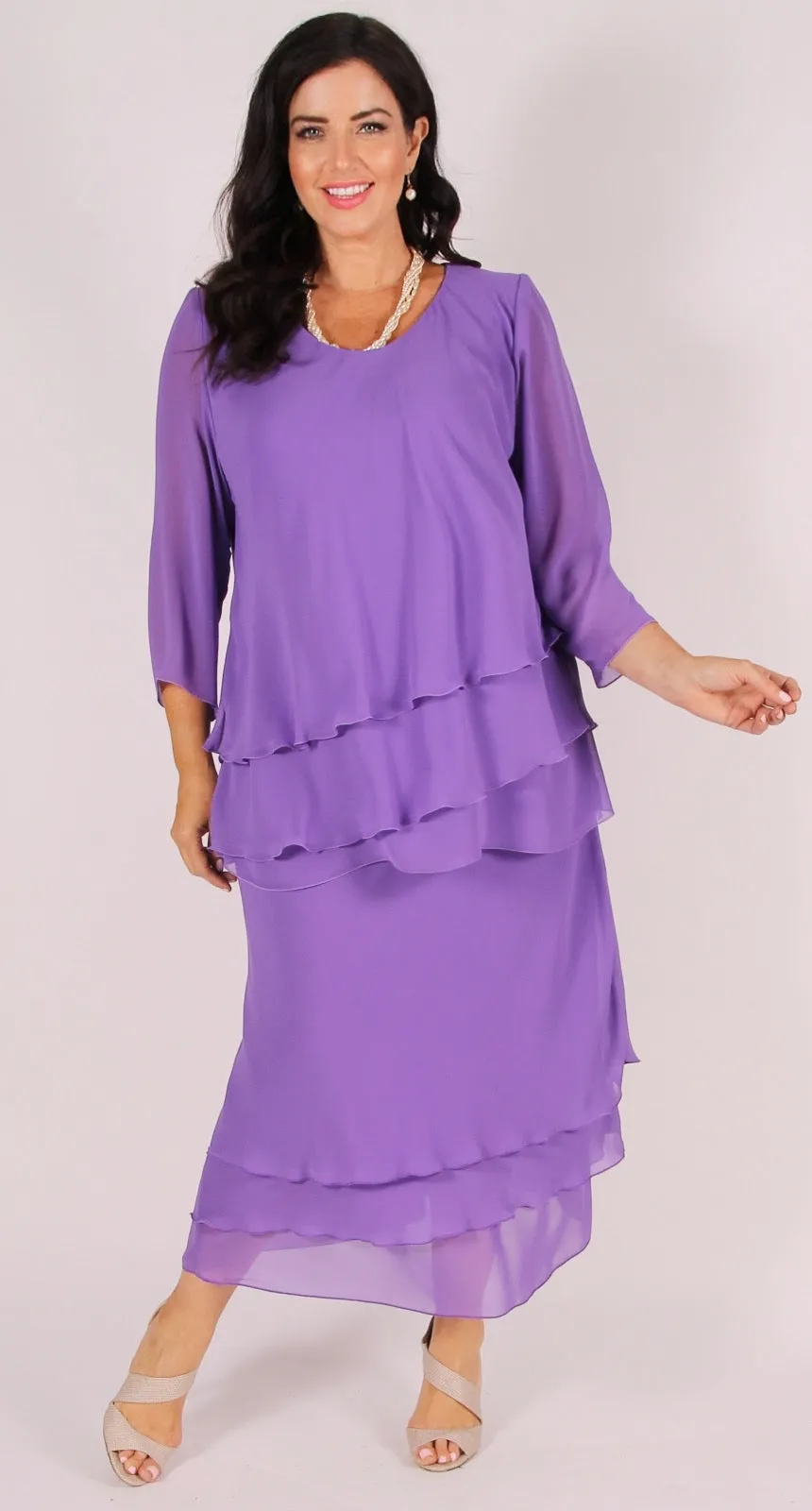 Rosaline Chiffon Layer Top Orchid