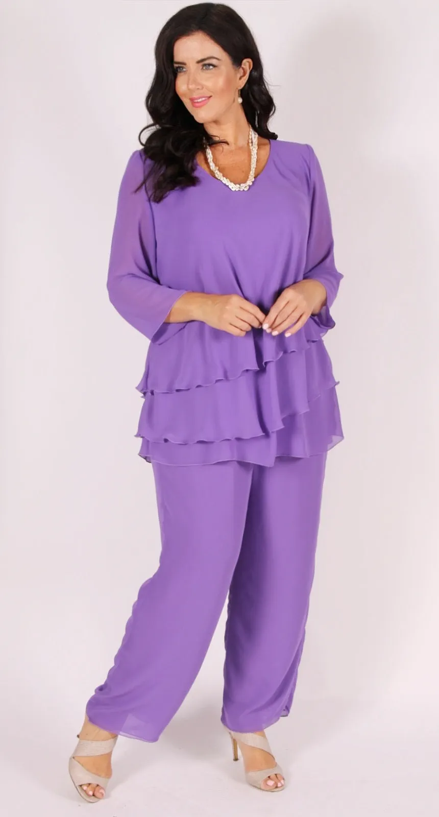 Rosaline Chiffon Layer Top Orchid