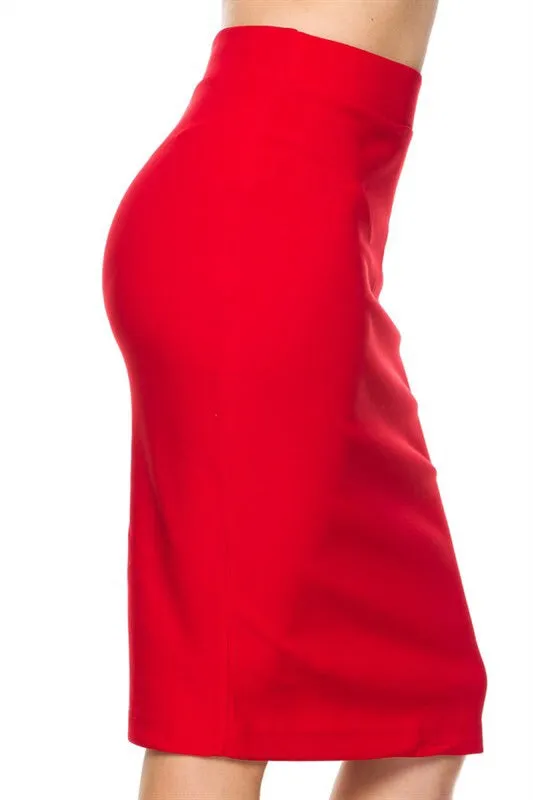 Royal Curves Red Pencil Midi-FINAL SALE-NOT ELIGIBLE FOR EXCHANGE OR REFUND