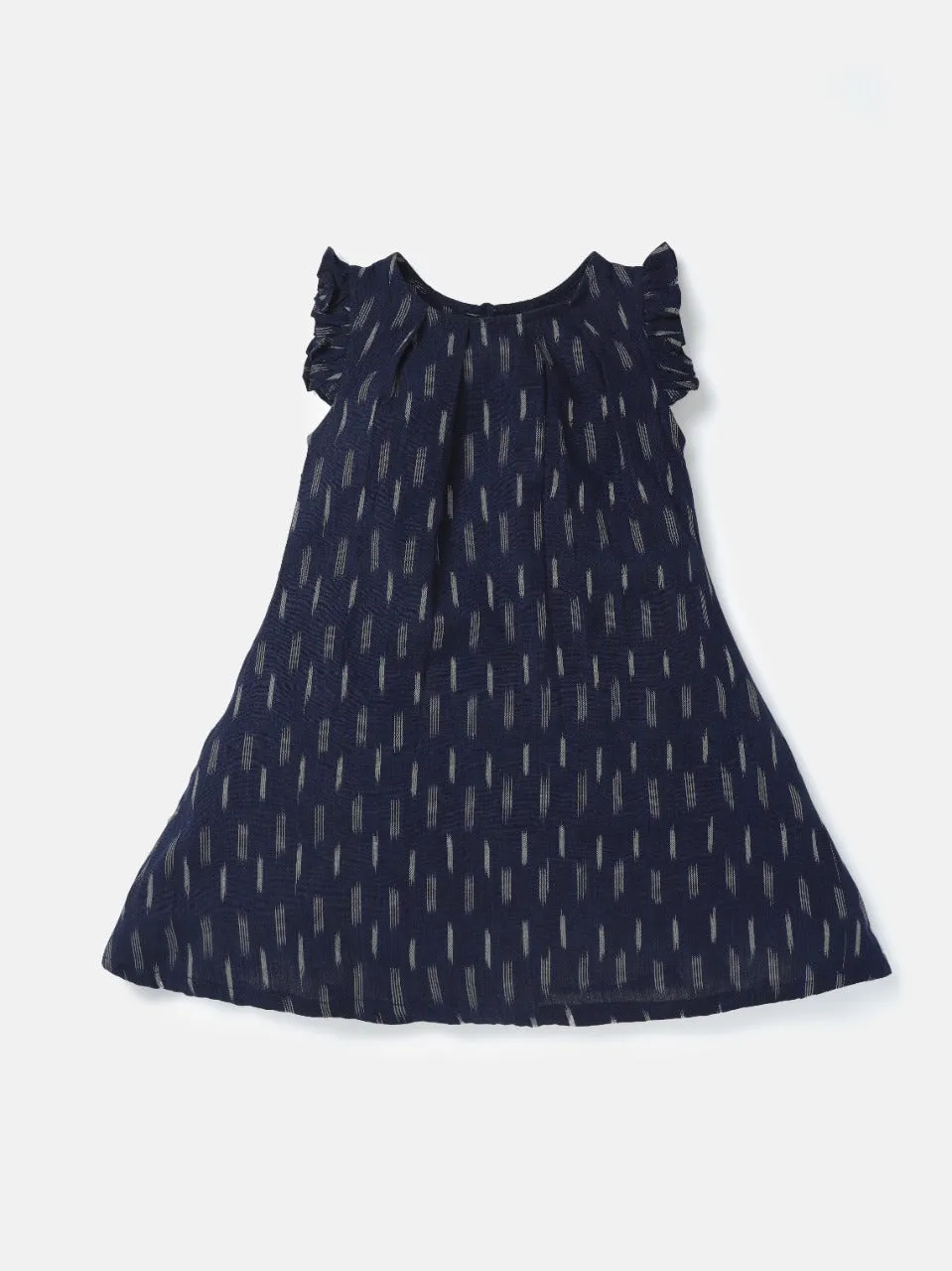 Saaki Girls Ikat A- line Navy dress