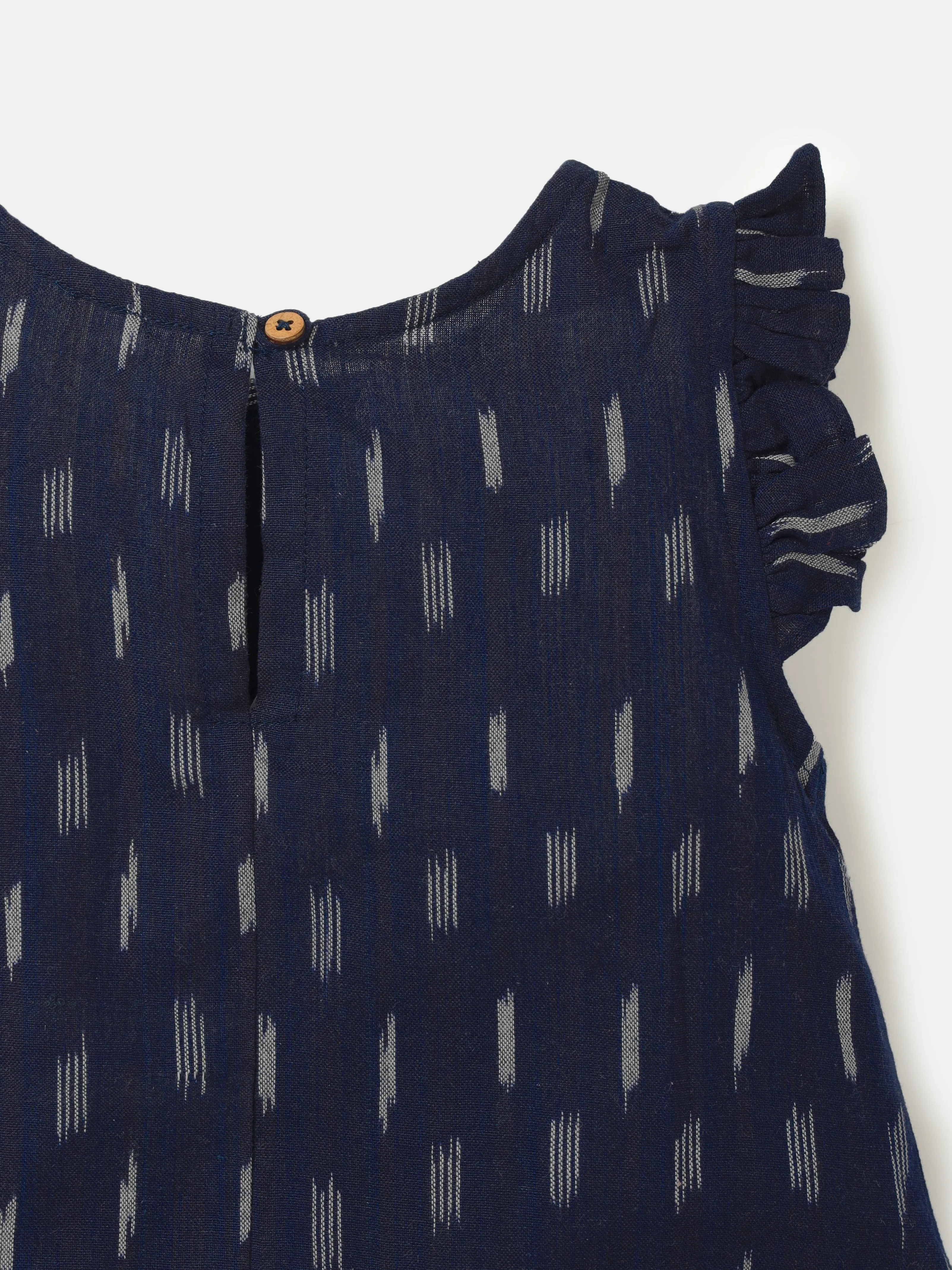 Saaki Girls Ikat A- line Navy dress