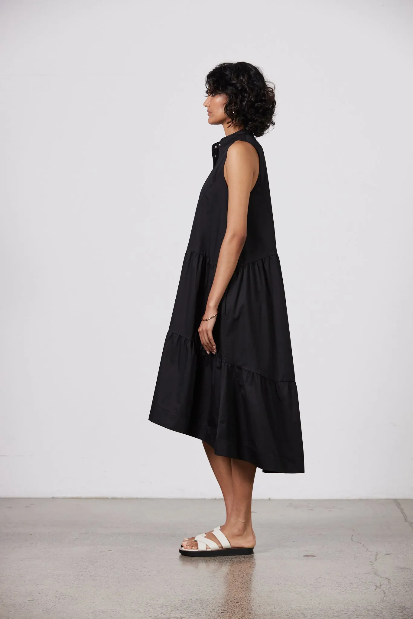 Sasha Cotton Poplin Dress - Black