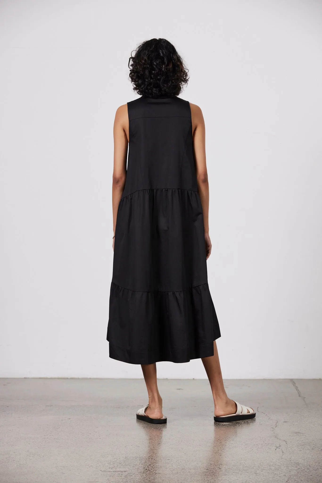 Sasha Cotton Poplin Dress - Black