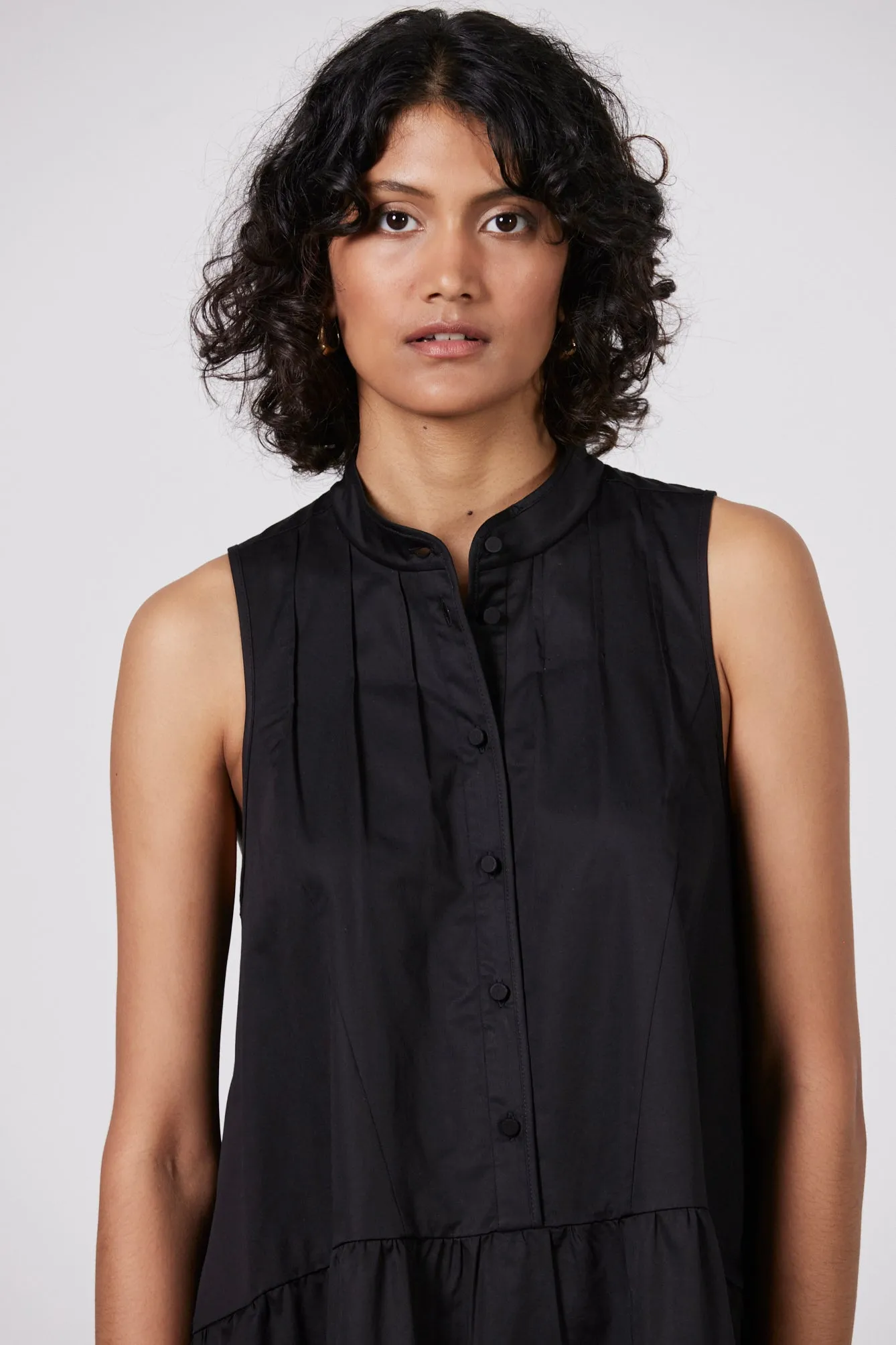 Sasha Cotton Poplin Dress - Black