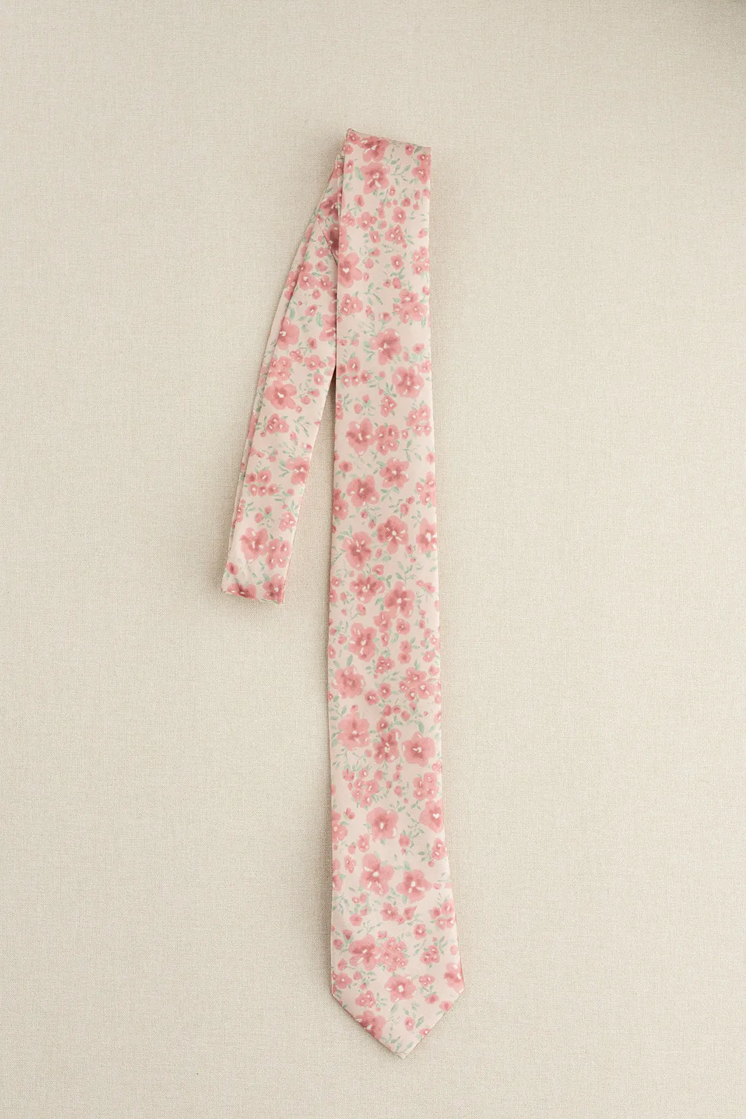 Satin Floral Print Tie | Made To Order