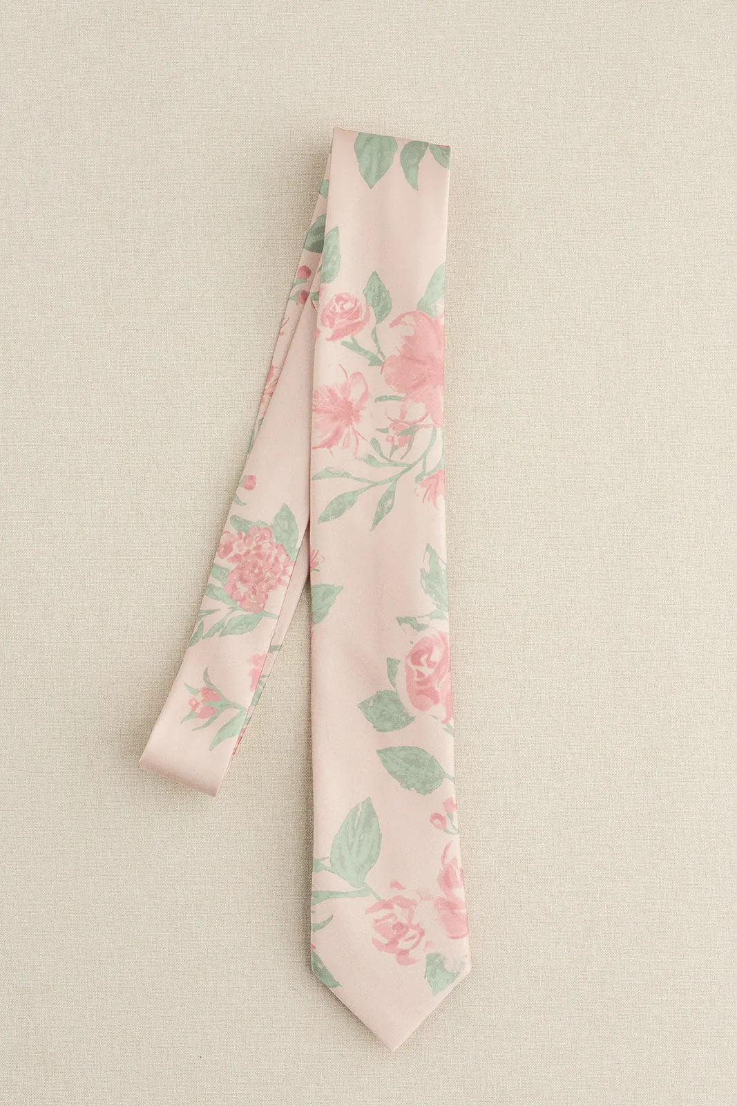 Satin Floral Print Tie | Made To Order