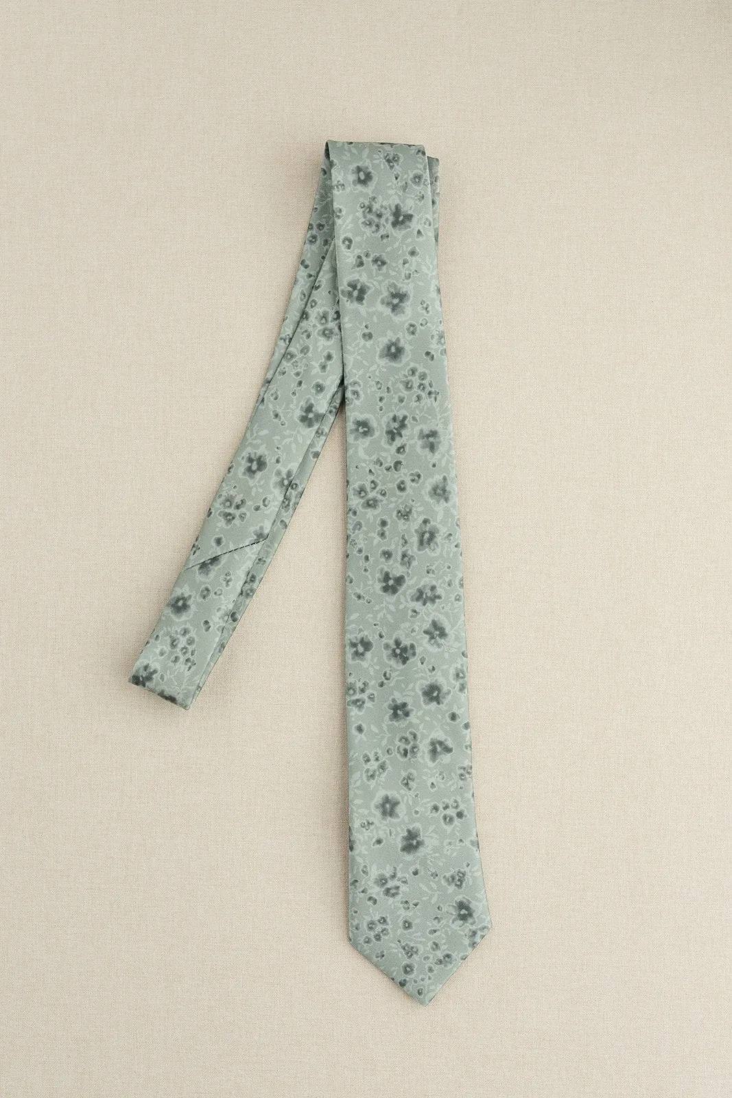 Satin Floral Print Tie | Made To Order