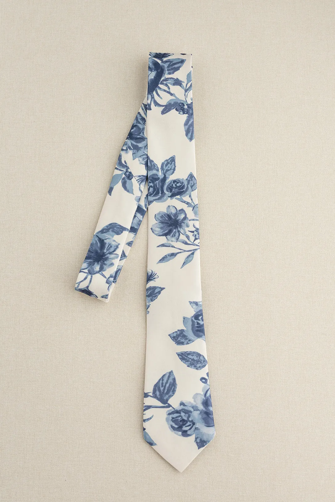 Satin Floral Print Tie | Made To Order