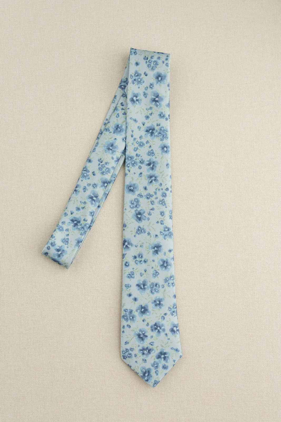 Satin Floral Print Tie | Made To Order