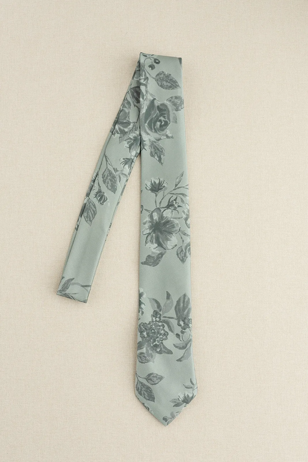 Satin Floral Print Tie | Made To Order