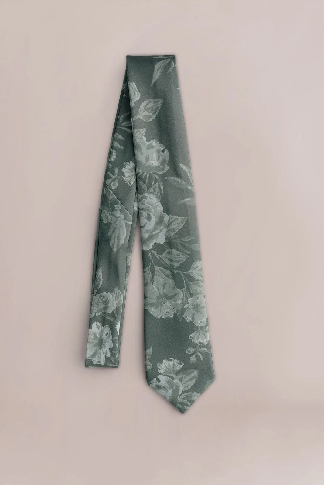 Satin Floral Print Tie | Made To Order