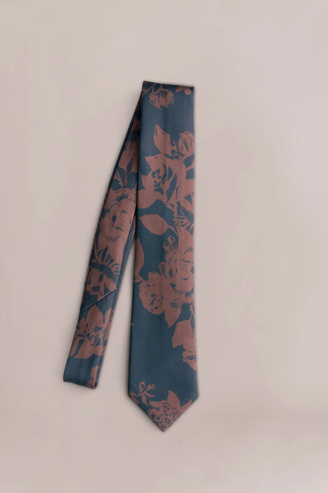 Satin Floral Print Tie | Made To Order