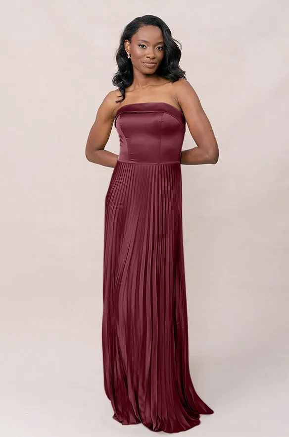 Saylor Satin Pleated Dress | Made To Order