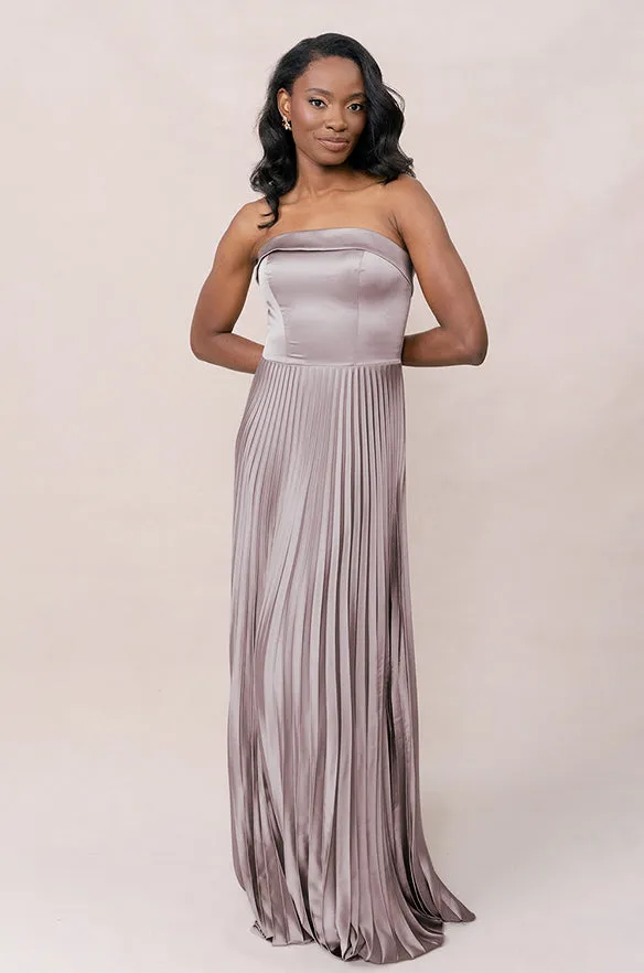 Saylor Satin Pleated Dress | Made To Order