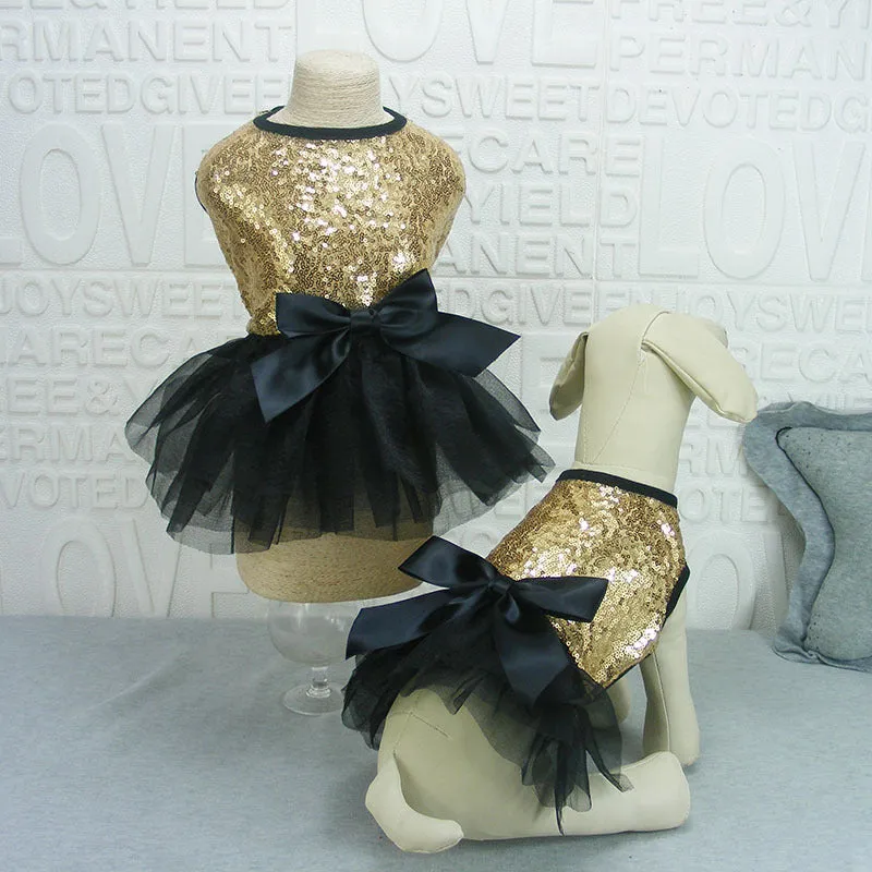 Sequined Siver or Gold Pet dress